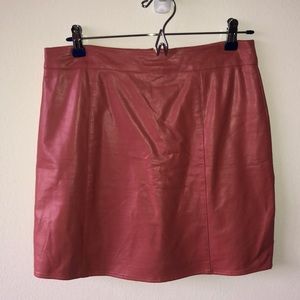 Bishop & Young pink leather mini skirt